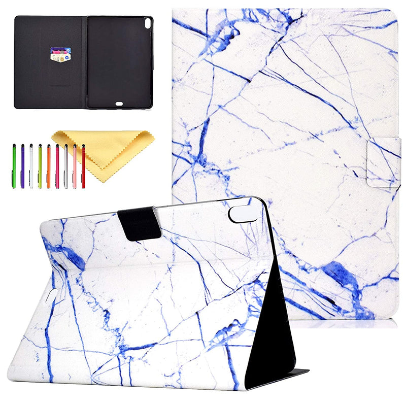 New Ipad Pro 11 Inch 2018 Case Marble Series Kids Slim Pu Leather Stand Wallet Smart Cover Auto Wake Sleep For Apple Ipad Pro 11 2018 White Marble