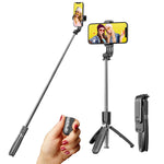 Portable Selfie Stick Handheld Tripod With Detachable Wireless Remote And Mini Tripod Stand Selfie Stick For Iphone 13 12 11 Pro Xs Max Xr X 8 7 6 Plus Android Moto Samsung Google Smartphone More