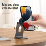 Magnet Desktop Cell Phone Holder Strong Magnet Adjustable Sturdy Phone Stand For Desk Office Desk Smartphone Stand Compatible With Iphone 13 12 13 12 Pro 13 12 Mini 13 12 Pro Max Magsafe Case