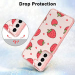 Mzelq Compatible With Samsung Galaxy S22 Plus Case Clear Cute Glitter Strawberry Pattern Cover For Women Girls Anti Yellowing Shockproof Protective Bumper Phone Case For Galaxy S22 Plus 5G 2022