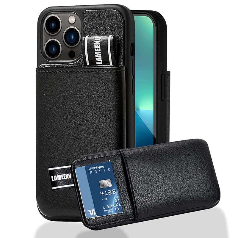 Lameeku Wallet Case For Iphone 13 Pro Iphone 13 Pro Credit Card Holder Case Rfid Blocking Card Slot Leather Protective Phone Case Shockproof Tpu Bumper Cover For Iphone 13 Pro 6 12021 Black