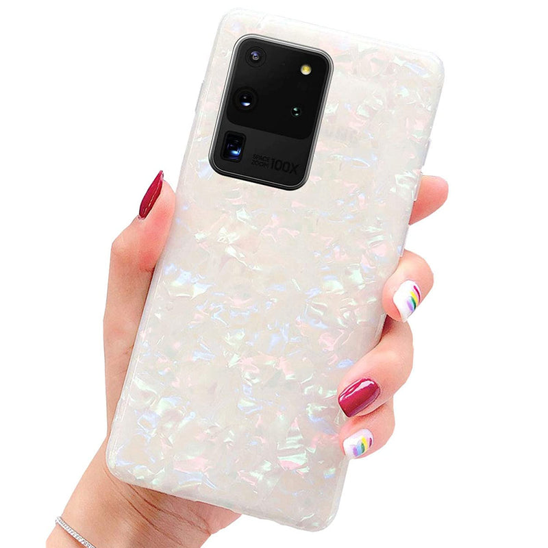 J West Galaxy S20 Ultra Case Luxury Cute Sparkle Bling Translucent Thinfoil Print Soft Silicone Phone Case Cover For Girls Women Slim Pattern Design Protective Case For Samsung Galaxy S20 Ultra 5G