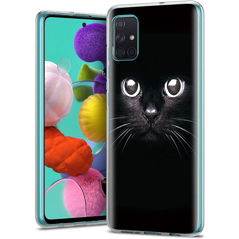 Eouine For Samsung Galaxy A02S Case 6 5 Transparent Clear With Pattern Ultra Slim Shockproof Anti Scratch Soft Gel Tpu Silicone Back Cover Bumper Case Skin For Samsung A02S Black Cat