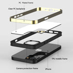 Jiml Compatible For Iphone 13 Pro Max 6 7 Inch 2021 Case Clear Pc Back Tpu Electroplated Edge Anti Yellow Cases Shockproof Shell Protective Bumper Cover Silver