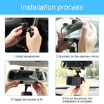 Car Rear View Mirror Phone Mount Universal 360 Rotation Expandable Car Phone Holder Cradle For Most Mobile Phone Devices Iphone 13 13 Pro 12 11 Xs Xr 8 Plus Samsung Galaxy Gps Google Map