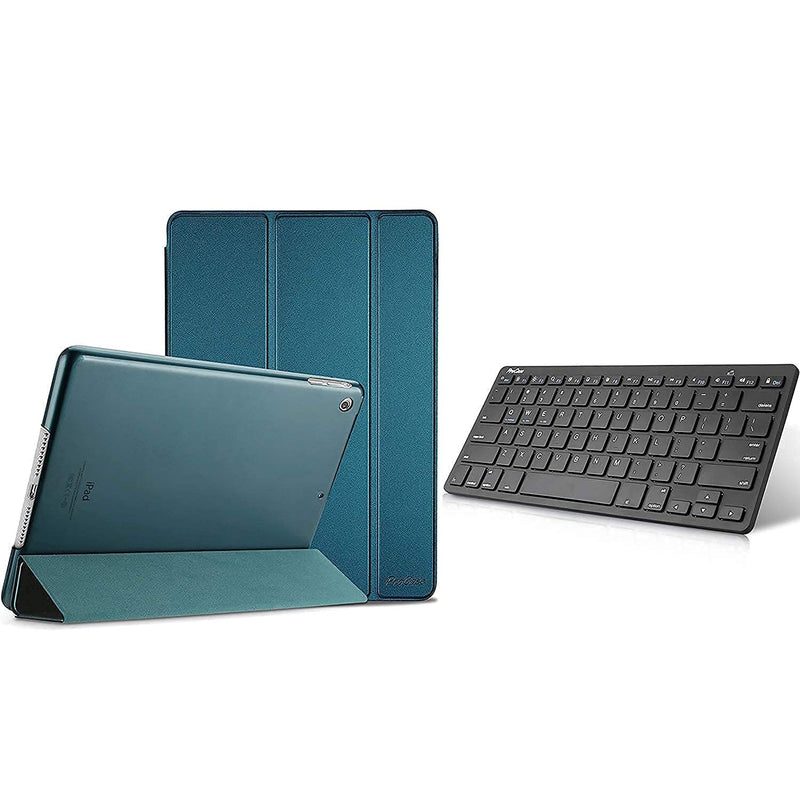 New Procase Teal Ipad Mini 1 2 3 Slim Lightweight Caseold Model A1432 A1490 1455 Bundle With Black Slim Compact Portable Wireless Keyboard