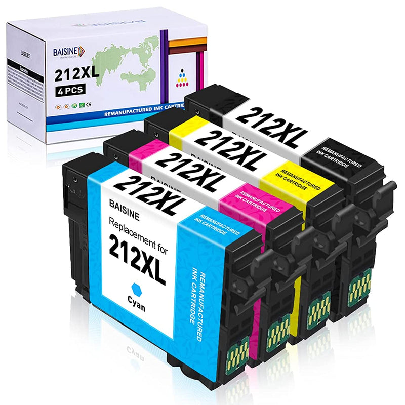 212Xl Ink Cartridge Replacement For Epson 212 212Xl 212 Xl T212Xl120 T212Xl To Use With Xp 4100 Xp 4105 Workforce Wf 2830 Wf 2850 1 Black 1 Cyan 1 Magenta 1