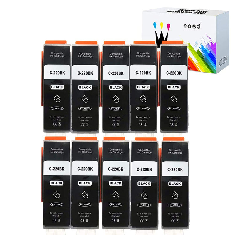 10 Pack Pgi 220 Cli 221 Replacement Black Ink Cartridges Pgi 220Xl Compatible With Pixma Ip3600 Ip4600 Ip4700 Mx860 Mx870 Mp560 Mp620 Mp620B Mp640 Mp980 Mp990 P