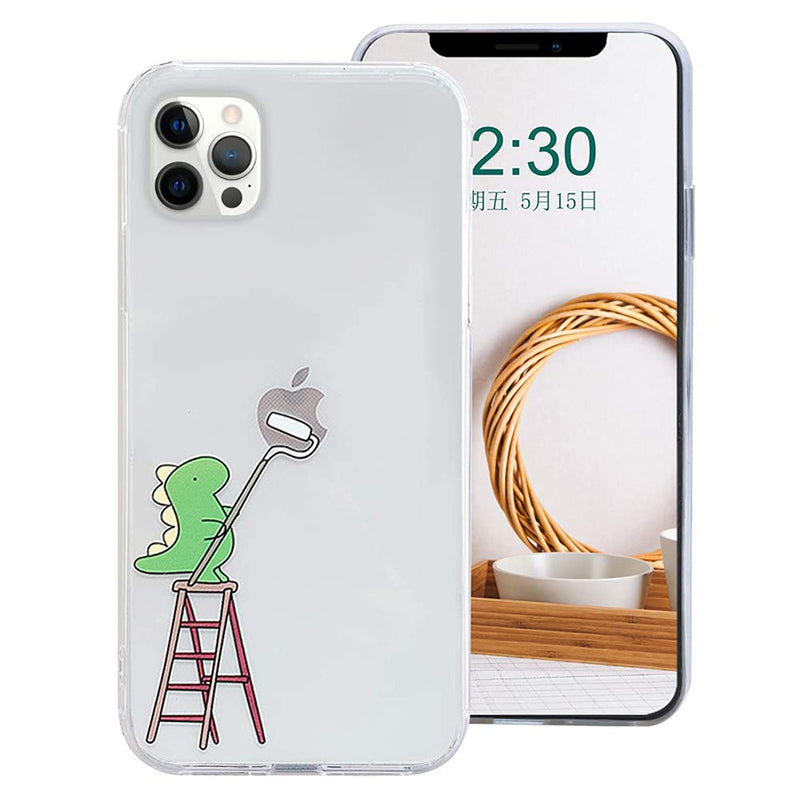 Guppy Compatible With Iphone 13Pro Max Funny Dinosaur Case Cute Animals Embossed Pattern Flexible Soft Tpu Rubber Slim Lightweight Cover Shock Absorption Protective Bumper 6 7 Clear Ql3439 I13Pm 2