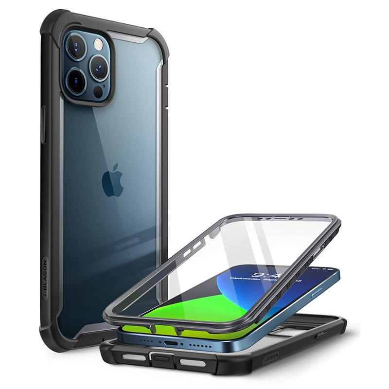 I Blason Ares Case For Iphone 12 Pro Max 6 7 Inch 2020 Release Dual Layer Rugged Clear Bumper Case With Built In Screen Protector Black