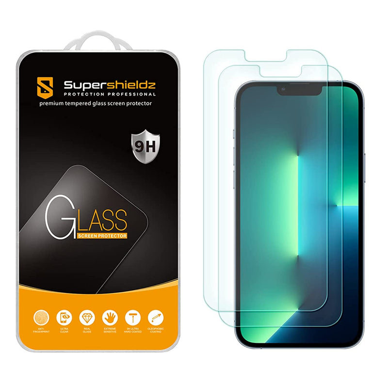2 Pack Supershieldz Designed For Apple Iphone 13 Pro Max 6 7 Inch Tempered Glass Screen Protector Anti Scratch Bubble Free
