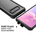 Dexnor Galaxy S10 Case With Built In Screen Protector Clear Rugged Full Body Protective Shockproof Hard Back Defender Dual Layer Heavy Duty Bumper Cover Case For Samsung Galaxy S10 Black