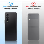 Cloudvalley 3 Pack Camera Lens Protector For Samsung Galaxy Z Fold 3 Anti Scratch Hd Tempered Glass Back Camera Protective Film Ultra Thin Black