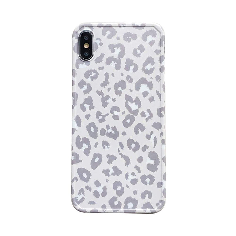 Ins Cold Gray Leopard Print Pattern Soft Case For Apple Iphone Xs Max With Fashion Frame Cute Design Skin Cellphone Accessories Imd Protective Cover For Iphone Xs Max Cases