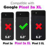 Compatible With Google Pixel 3A Xl Wallet Case And Tempered Glass Screen Protector Flip Cover Credit Card Holder Stand Cell Accessories Phone Cases For Pixel3Axl Pixle 3Axl A3 Pixel3A Lx Women Purple