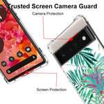 Jefonha For Google Pixel 6 5G Case With Ring Holder Finger Kickstand Pineapple Leaf Clear Four Corners Cushion Durable Hard Pc Soft Tpu Bumper Anti Scratch Protection