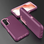 S22 Plus Case Jiunai Triple Layer Heavy Duty Shockproof Bumper Cover Outdoor Tough Hybrid Protection Rugged Rubber Tpu Matte Phone Case For Samsung Galaxy S22 Plus 5G 6 6 2022 Purple Pink