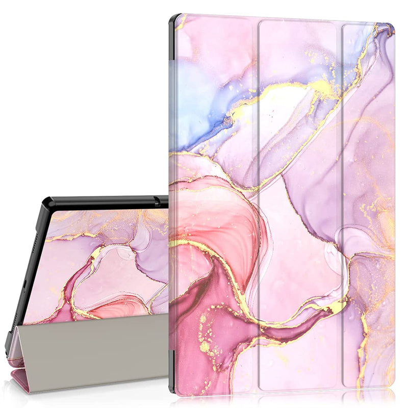 New Folio Case For Galaxy Tab A8 10 5 2021 Heavy Duty Trifold Stand Pu Leather Smart Cover With Auto Wake Sleep Feature For Samsung Galaxy Tab A8 Marble