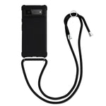 Kwmobile Case Compatible With Google Pixel 6 Crossbody Case Soft Matte Tpu Phone Holder With Neck Strap Black