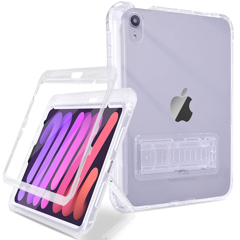 New Case For Ipad Mini 6 2021 Built In Pencil Holder Dual Layer Full Body Shockproof Rugged Protective Case For Ipad Mini 6Th Gen 8 3 Inch Clear