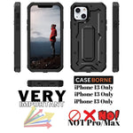 Caseborne Armadillotek V Compatible With Iphone 13 Case Heavy Duty With Built In Screen Protector And Kickstand Black