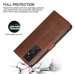 Ddj Case For Samsung Galaxy S21 Ultra 5G 2021 Cover Flip Tpu Pu Leather Case With Kickstand Multi Function Magnetic Suction Strong Closure Wallet Phone Case For Galaxy S21 Ultra 5G Brown