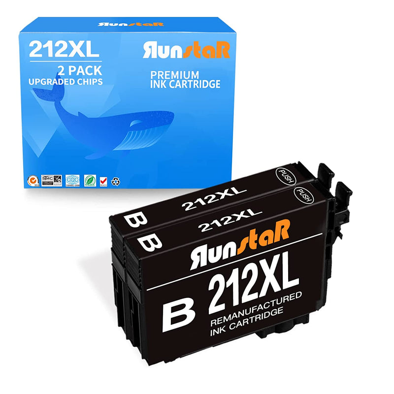 212Xl Black Ink Cartridge Replacement For Epson 212Xl T212Xl T212 Xl Use For Expression Home Xp 4100 Xp 4105 Workforce Wf 2830 Wf 2850 Inkjet Printer 2 Packs B
