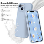 Ktele Compatible With Iphone 13 Case 6 1 Inch Premium Liquid Silicone Soft Microfiber Lining Anti Scratch Thickening Gel Rubber Full Body Bumper Protection Camera Protect Case Light Blue
