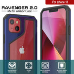 Punkcase For Iphone 13 Ravenger Defense 2 0 Series Protective Hybrid Military Grade Cover W Aluminum Frame Clear Back Ultimate Drop Protection For Iphone 13 6 1 2021 Navy