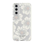 Kate Spade New York Defensive Hardshell Case Compatible With Samsung Galaxy S21 5G Hollyhock Floral Clear Cream With Stones Cream Bumper