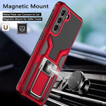Design For Samsung Galaxy S21 Plus S21 5G Phone Case With Screen Protector Ring Holder Stand Kickstand Heavy Duty Slim Shockproof Hybrid Rugged Drop Protective Cover For Women Men Girls 6 7 Inch Red