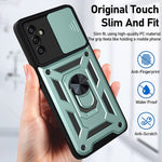 Eastcoo For Samsung Galaxy A13 Case Samsung A13 5G Case With Slide Camera Cover Hd Screen Protector Military Grade Protective 360 Ring Holder For Samsung A13 Case Dark Green