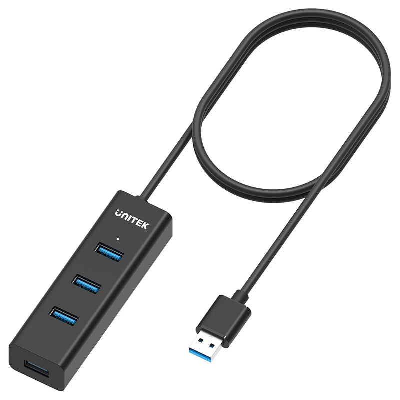 New Unitek 4 Port Usb 3 0 Hub Long Cable 48 Inch With Micro Usb Charging P