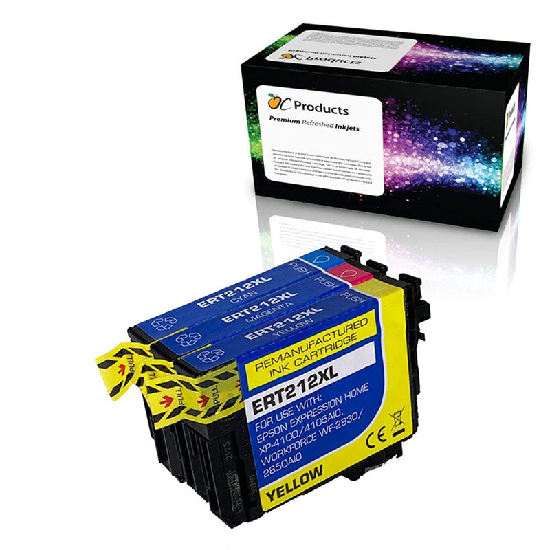 Ink Cartridge Replacement 3 Pack For Epson 212 212Xl For Xp 4100 Xp 4105 Wf 2830 Wf 2850 3 Color