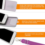 Doormoon Phone Lanyard 6 Durable Patch 2 Adjustable Neck Strap Universal Nylon Phone Straps For Phone Case Compatible With Iphone Samsung Galaxy And All Smartphones Black Purple