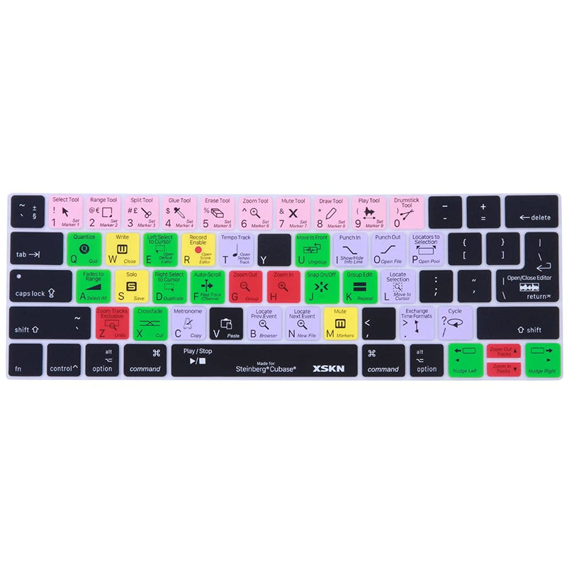 For Steinberg Cubase Shortcut Design Silicone Keyboard Cover Skin Compatible Macbook Pro With Touch Bar 13 Inch And 15 Inch Model A1706 A1707 A1989 A1990 Release 2018 2017 2016 Us Eu