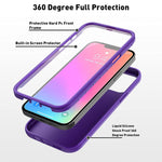 Gw Usa Compatible For Apple Iphone 13 Pro 13 12 Pro 12 Case With Built In Screen Protector Rugged Pc Front Cover Soft Tpu Non Slip Cover Shockproof Full Body Protective Case Cover Purple