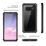 Dexnor Galaxy S10 Case With Built In Screen Protector Clear Rugged Full Body Protective Shockproof Hard Back Defender Dual Layer Heavy Duty Bumper Cover Case For Samsung Galaxy S10 Black