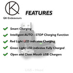 2 X Smart Usb Charger With Auto Stop Function Led Charger Usb Thread Intelligent Overcharge Protection 2 X Usb Charger Open And Close Mouth