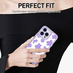 Ook For Iphone 13 Pro Case Cute Cow Purple Print Soft Tpu Slim Fit Shockproof Protective Case For Iphone 13 Pro 6 1 Inch With Screen Protector