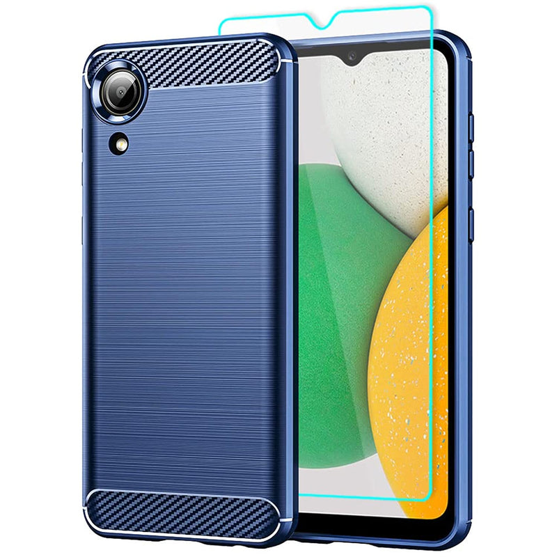 Samsung A03 Core Case Galaxy A03 Core Case With Hd Screen Protector Hnhygete Soft Slim Shockproof Anti Fingerprint Full Protective Phone Cases For Samsung Galaxy A03 Core Blue