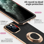 Burmcey Compatible With Iphone 13 Pro Case 6 1 In Slim Plating Protective Phone Case Cover With Ring Holder Kickstand Magnetic Car Mount Feature For Iphone 13 Pro 2021 Black