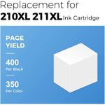 Ink Cartridge Replacement For Canon 210Xl 211Xl Pg 210Xl Cl 211Xl 210 211 Use With Pixma Mp240 Mp490 Mp495 Mp280 Mp250 Mx410 Ip2702 1 Black 1 Tri Color 2 Pack