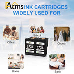 Ink Cartridge Replacement For Hp 67 67Xl For Envy 6052 6058 6075 Deskjet 2732 2755 Deskjet Plus 4152 4155 4158 Printer 2 Black