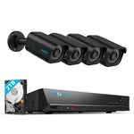 4K PoE Security Camera H.265 With 8MP/4K with 2TB HDD (4pcs)