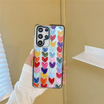 Kmbs Color Mix Drawing Loving Heart Clear Case For Samsung Galaxy S21 Series Mobile Phone Basic Cases Shockproof Sides Protect Edges Cover For Galaxy S21 Series Accessories For Galaxy S21