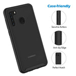 Cenhufo For Samsung Galaxy A21 Case With Built In Screen Protector Military Grade Shockproof Clear Cover 360 Full Body Protective Rugged Bumper Phone Case For Samsung Galaxy A21 6 5 Inch Black
