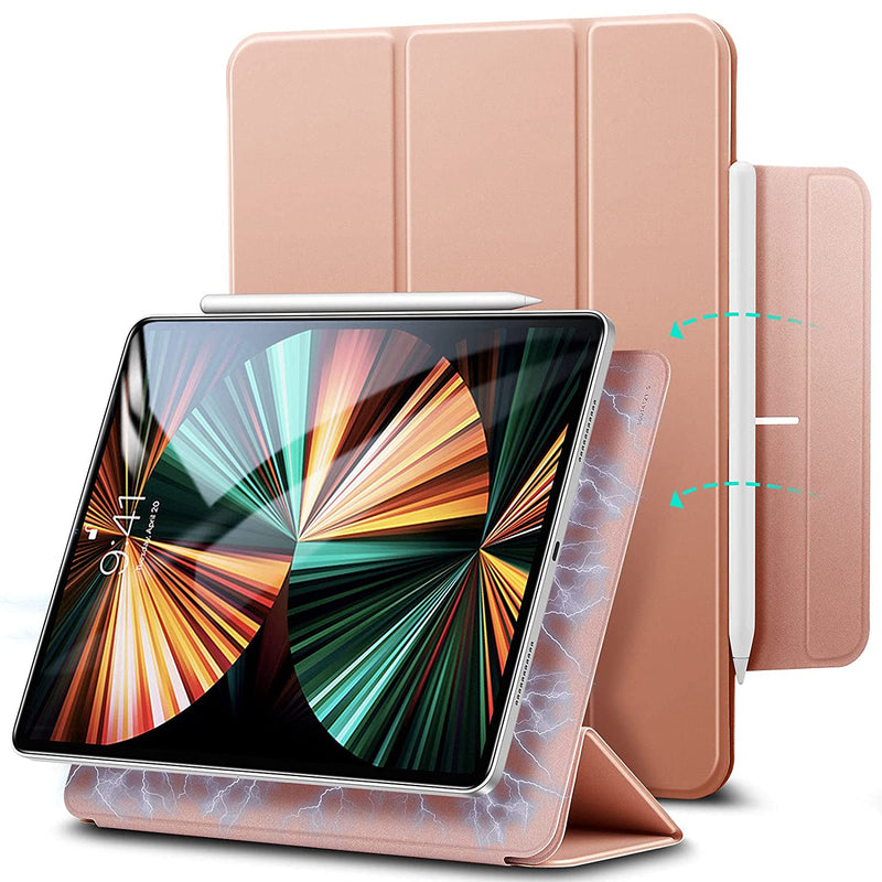 Magnetic Case Compatible With Ipad Pro 11 2021 2020 2018 Convenient Magnetic Attachment Auto Sleep And Wake Pencil 2 Support Rebound Series Rose Gold