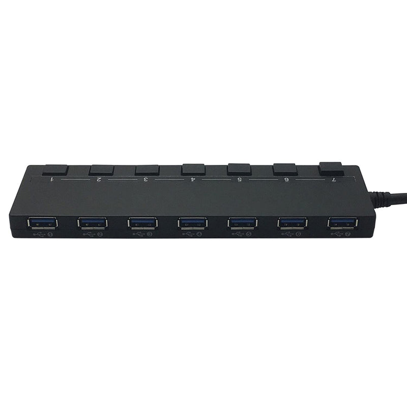 New Hornettek 7 Port Usb 3 0 Hub 5 Gbps Max With Individual On Off Switche