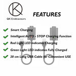 2 Pack Smart Usb Charger With Auto Stop Function Led Charger Usb Thread Intelligent Overcharge Protection 2 X Usb Charger With Cable